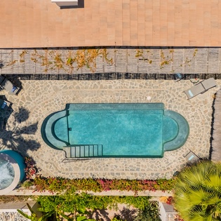 Aerial poolside view