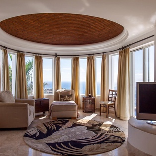 Sitting area in suite with ocean view