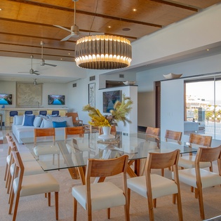Dining seating 12 with ocean view