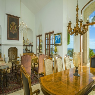Dining area with ocean views