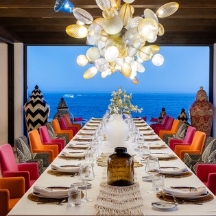 Dining area with ocean views