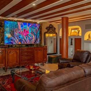 Living room with large flat screen