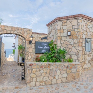 Gate entrance to villa
