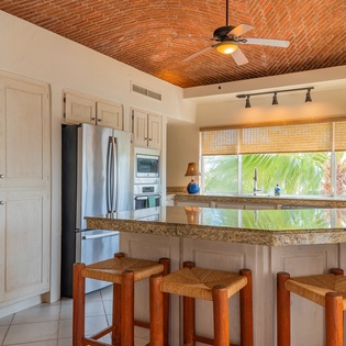 Kitchen with bar seating
