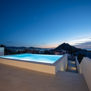 Poolside with gorgeous night views