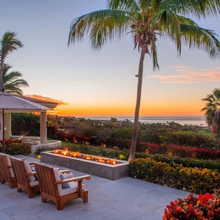 Gorgeous patio with fire pit overlooking the ocean views