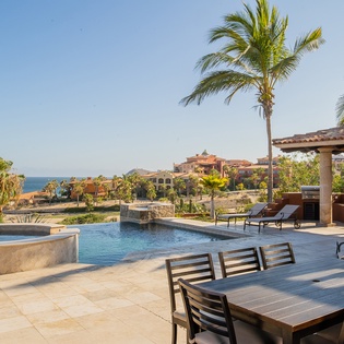 Outdoor patio and dining with ocean view