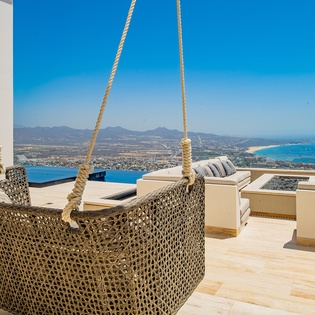 Outdoor swing chair with incredible view