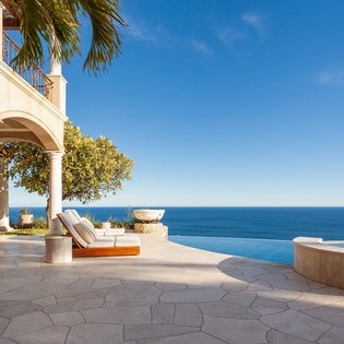 Sunny patio with an incredible ocean view