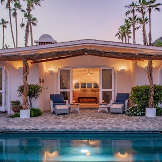 Poolside during sunset