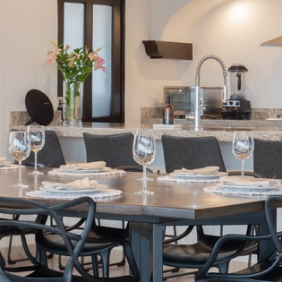 Dining area and kitchen