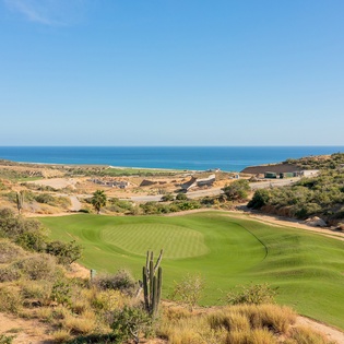 Golf course with ocean view