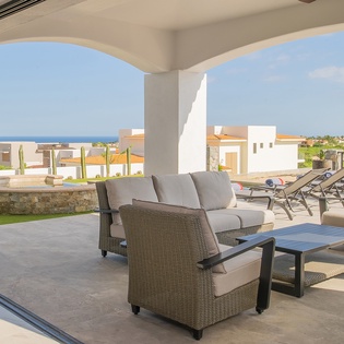 Outdoor living area with ocean view