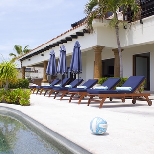 Poolside with lounge chairs