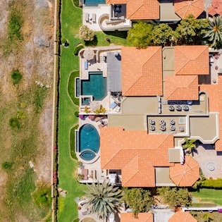 Aerial view of villa