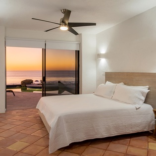 Bedroom suite with patio and beach access