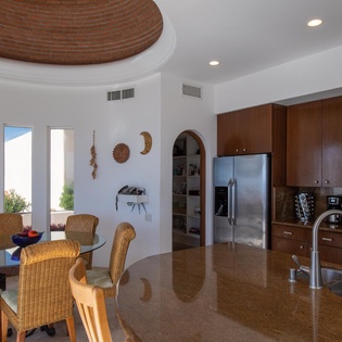 Dining room and gourmet kitchen