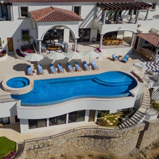 Ariel pool deck view
