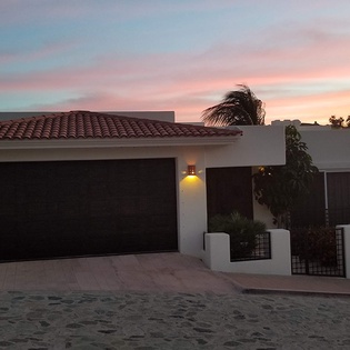 Exterior of villa with garage