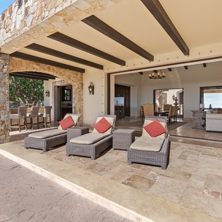 Lounge in the sunset by poolside