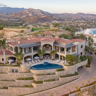 Bird's eye view of villa