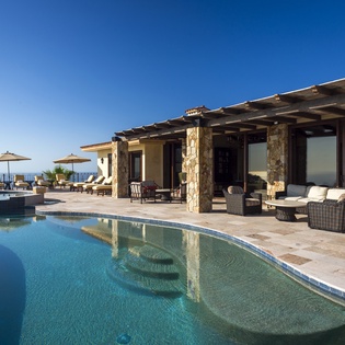 Patio with infinity pool