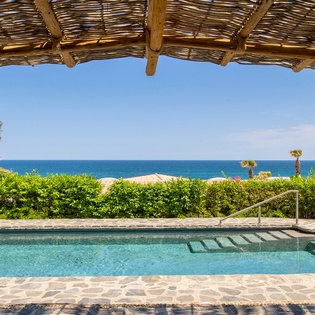 Poolside with an ocean view