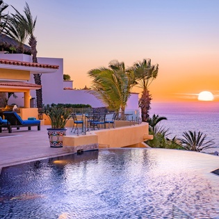 Gorgeous patio with infinity pool overlooking the ocean