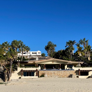 Beachfront view of villa