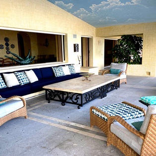 Outdoor seating on patio