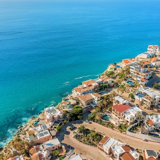 Aerial view of the Pacific Ocean