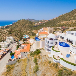Bird's eye view of villa