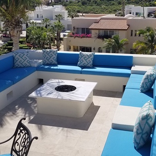 Rooftop deck with sitting area