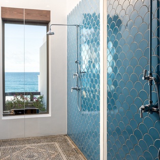 En suite bathroom with walk in shower