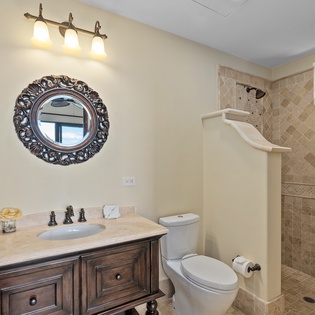 En suite bathroom with walk in shower