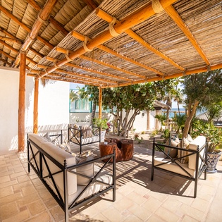 Outdoor seating with patio views