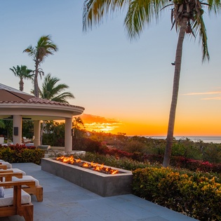 Fire pit overlooking ocean views