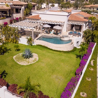 Bird's eye view of villa