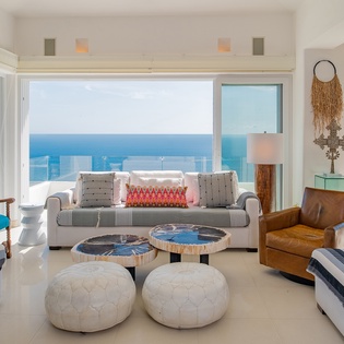 Spacious living area with incredible ocean views