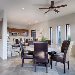 Dining and kitchen area