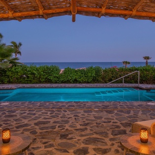 Evening poolside view