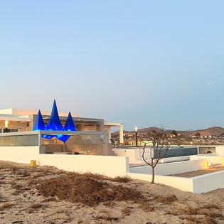 Beachfront view of villa