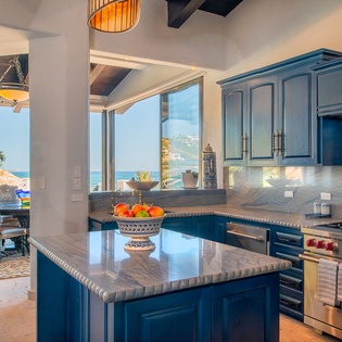 Fully equipped kitchen with ocean views