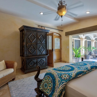Bedroom suite with patio access