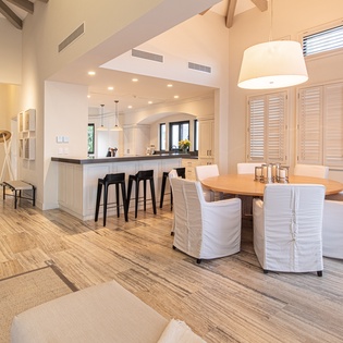 Dining area and kitchen