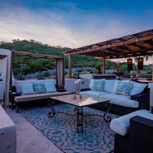 Cozy outdoor seating with a fire pit