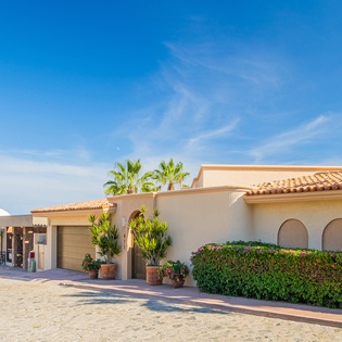 Exterior view of villa entrance