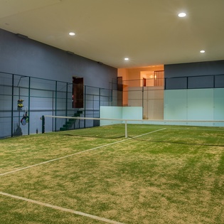 Indoor paddleball court
