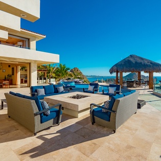Exterior patio area with breathtaking ocean views