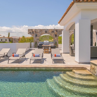Lounging by the pool